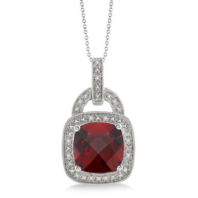 Jilco Inc Garnet And Diamond Pendant