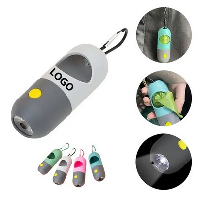 Dog Poop Bag Dispenser with Built-in Flashlight