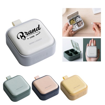Compact 4 Compartment Pill Box