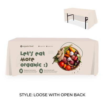 8' RPET Table Cover LOOSE w/ OPEN BACK