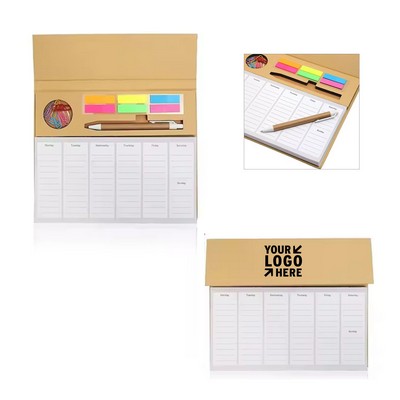 Desktop Weekly Planner with Sticky Notes