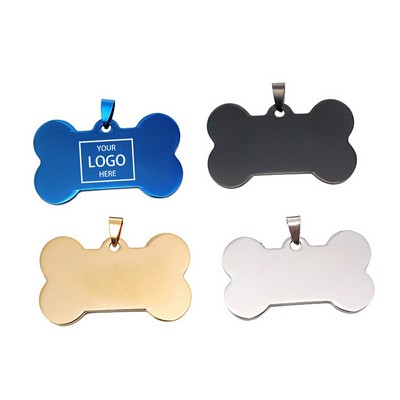 Bone Shaped Metal Pet ID Tags