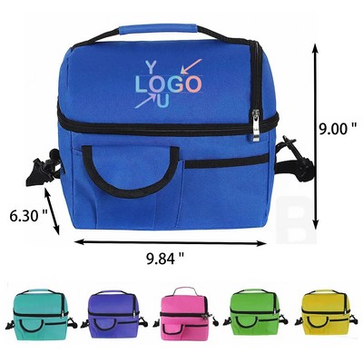 Compact Insulated Lunch Tote with Side Pouch