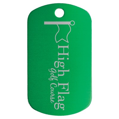 1" x 2" Green Aodized Aluminum G.I. Tag