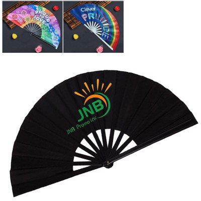 Large Clark Fan Handheld Folding Festival Party Dance Fabric