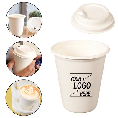 8oz Disposable Biodegradable Sugarcane Pulp Cup Lids for Hot
