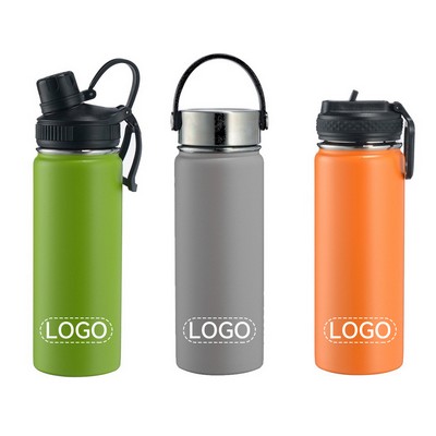 18oz Colorful 304 Stainless Vacuum Insulation Bottle w/Multiple Lids