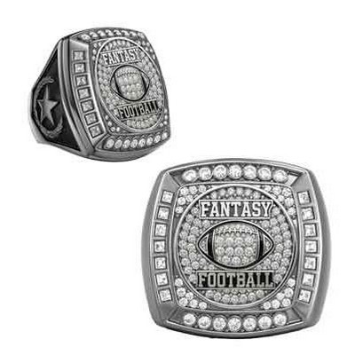 Fantasy Football Championship Bling Ring Silver