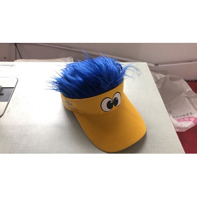 Sun Visor Cap With Wig