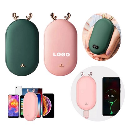 Custom Winter Gadget 2-in-1 Portable Heater Power Bank Rechargeable Hand Warmer