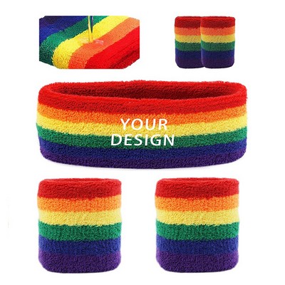 Rainbow Sweatband Set