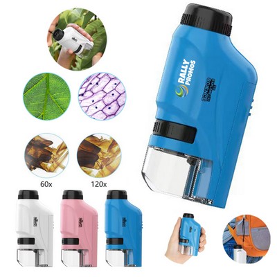 Pocket Microscope With LED Lighted Stem Handheld