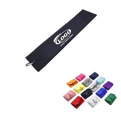 Multicolor Foldable Golf Towel with Carabiner Clip