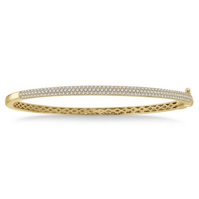 Jilco Pave Set Diamond Bangle Gold Bracelet