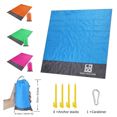 Full Color Sandproof Beach Picnic Blanket w/ Carry Bag