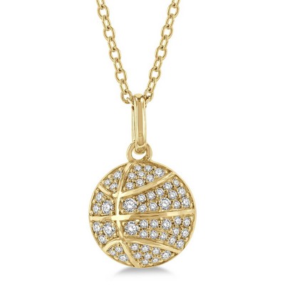 Jilco Gold Diamond Basketball Necklace