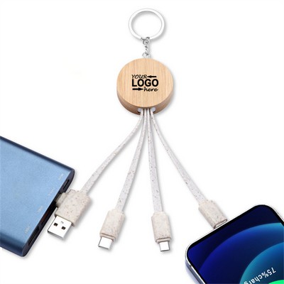 3" 1 Charger Cable With Key Ring