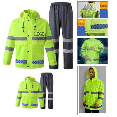 Waterproof Reflective Traffic Rain Suit (M-3XL)