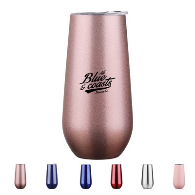 6 oz Stainless Steel Stemless Champagne Tumbler with Lid