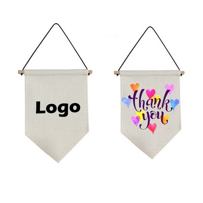 Sublimated Linen Triangle Flag With Flagpole And Rope