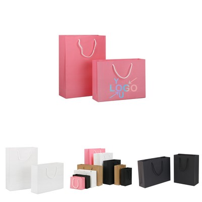 Pink Kraft Paper Tote Bags with Handles