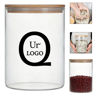 Large-Capacity Borosilicate Glass Jar W/ Bamboo Lid