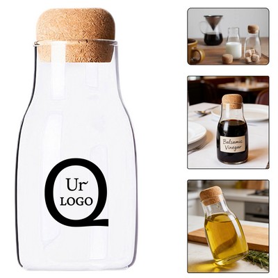 5.5 × 12" Cork-Stoppered Borosilicate Glass Jar