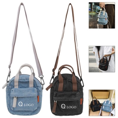 6.3 X 7.5" Denim Crossbody Small Rectangle Shoudler Bag