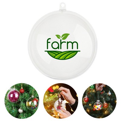 2.4" Clear Plastic Fillable Christmas Ball Ornaments