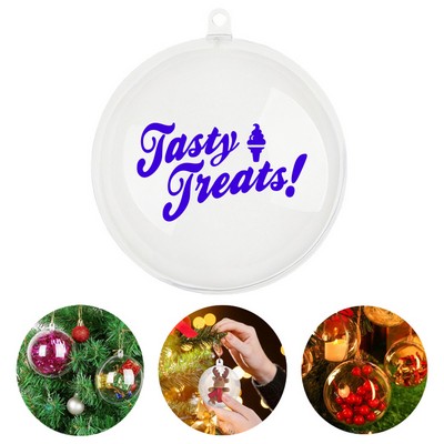6.3" Clear Plastic Fillable Christmas Ball Ornaments