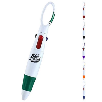 4-in-1 Pen with Carabiner Clip