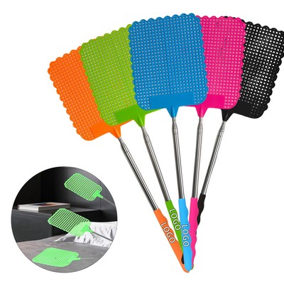 Telescopic Extendable Fly Swatter with Stainless Steel Handle