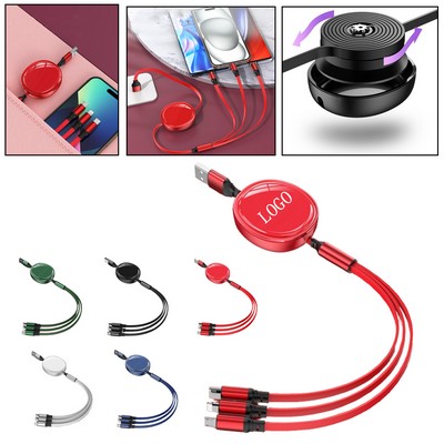 Retractable 3-in-1 USB Cable w/ Fast Charging Function