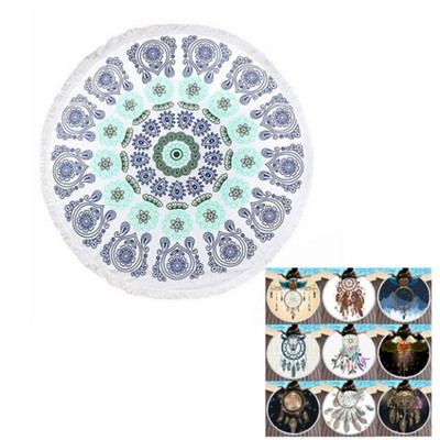 Custom Round Beach Towel With Tassels