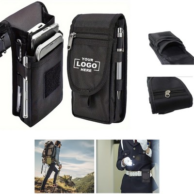 Outdoor Nylon Three-Layer Phone Waist Bag