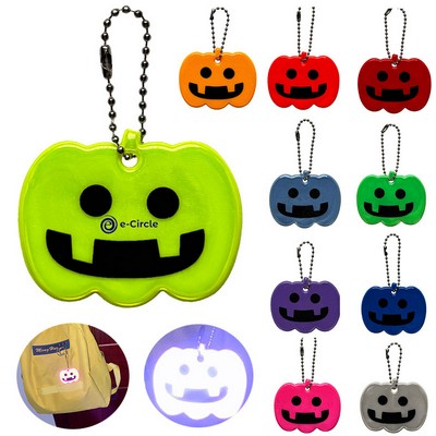 Halloween Pumpkin PVC Safety Reflective Keychain
