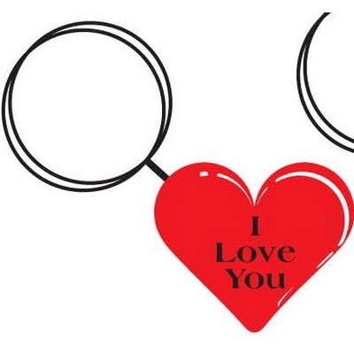 Heart Key Chain w/Clear Mirrored Back (2 Square Inch)