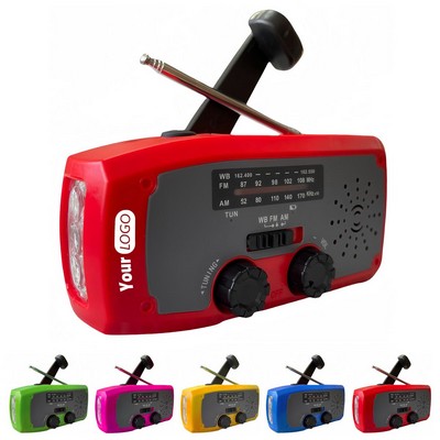 Multifunction Emergency Radio with Solar & Crank Power