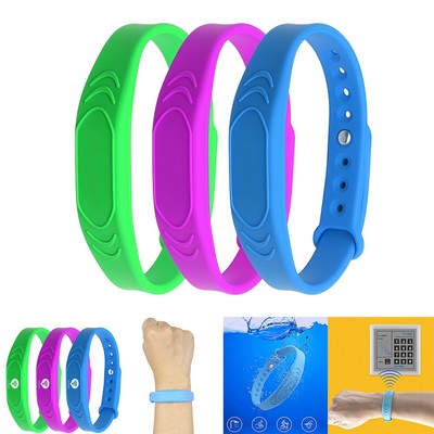 Adjustable Silicone Digital Watch Tag With NFC Chip