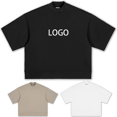 305G High Neck Low Shoulder Short-sleeved T-shirt