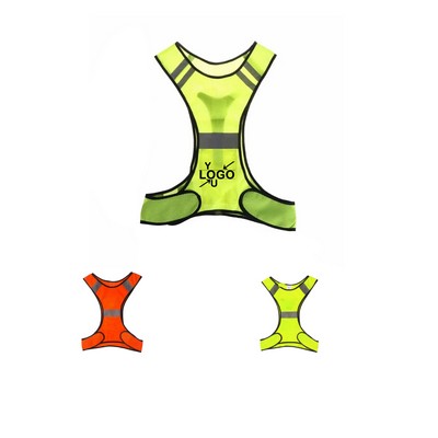 LED Reflective Running Vest with Adjustable Strap