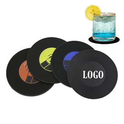 Soft Silicone Retro Vinyl Record Coaster