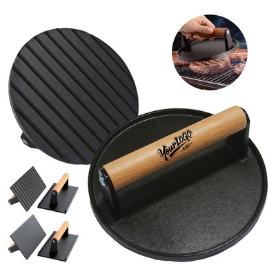 Griddle Burger Press with Wood Handle
