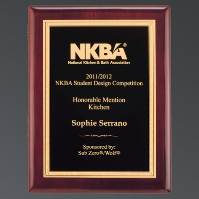 Rosewood Piano Finish with Textured Black Brass/Florentine, Small (7"x9")