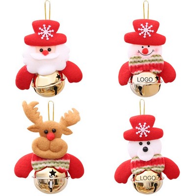 Christmas Hanging Accessory Tree Figurine Bell Santa Snowman Bell Ornament Decor