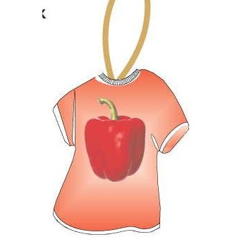 Bell Pepper T-Shirt Promotional Ornament w/ Black Back (4 Square Inch)