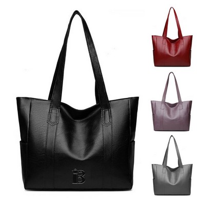 PU Leather Tote Shoulder Bag