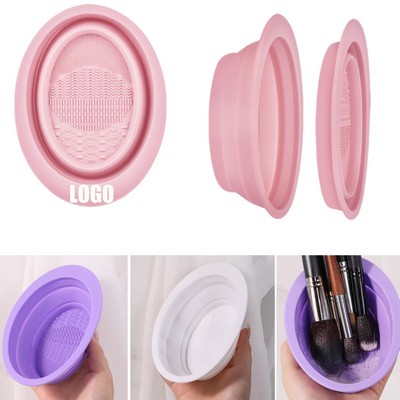 Collapsible Silicone Makeup Brush Cleaner Bowl