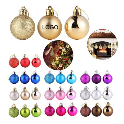 8CM Plastic Glitter Christmas Ornament Ball