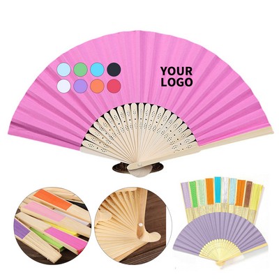 Traditional Bamboo Paper Folding Hand Fan
